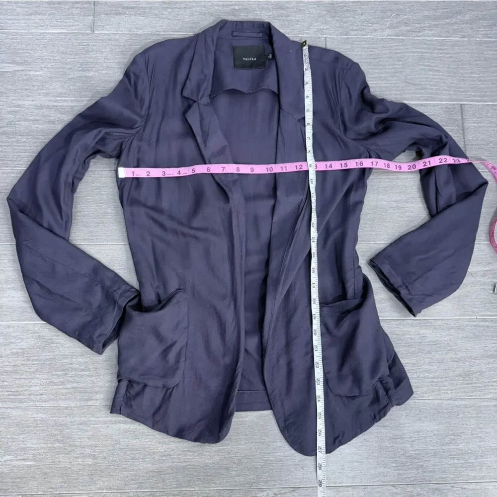 Aritzia Talula Kent Blazer Jacket 2 Open Front Lightweight Drapey Purple Casual - Picture 13 of 13